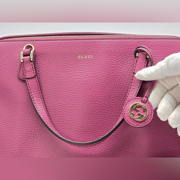 Authentic Gucci Lady Dollar top handle leather bag with strap - Picture 9 of 13